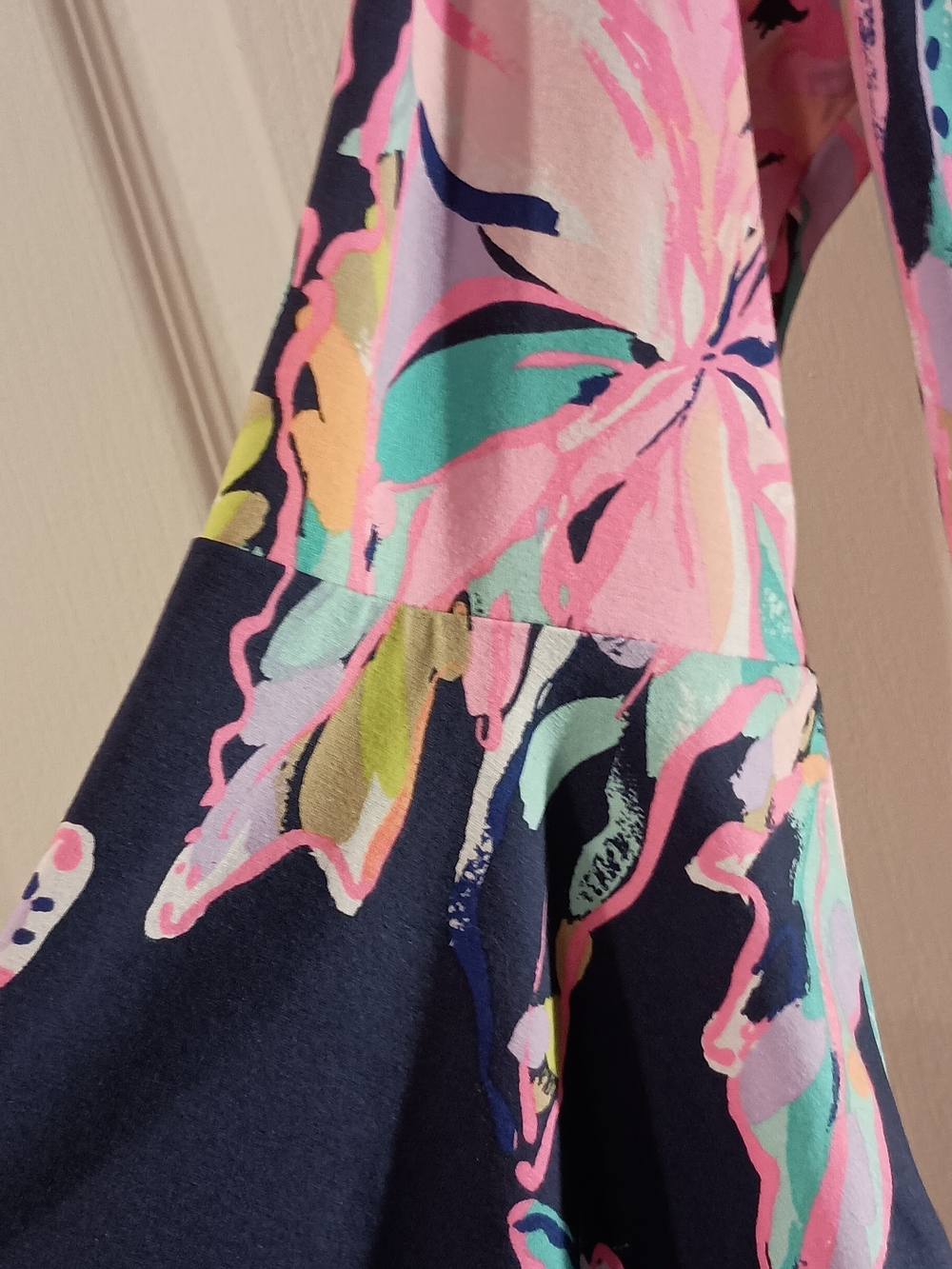 Lilly Pulitzer Vibrant Floral Navy Maxi Dress with Pink & Teal Accents - Picture 7 of 10